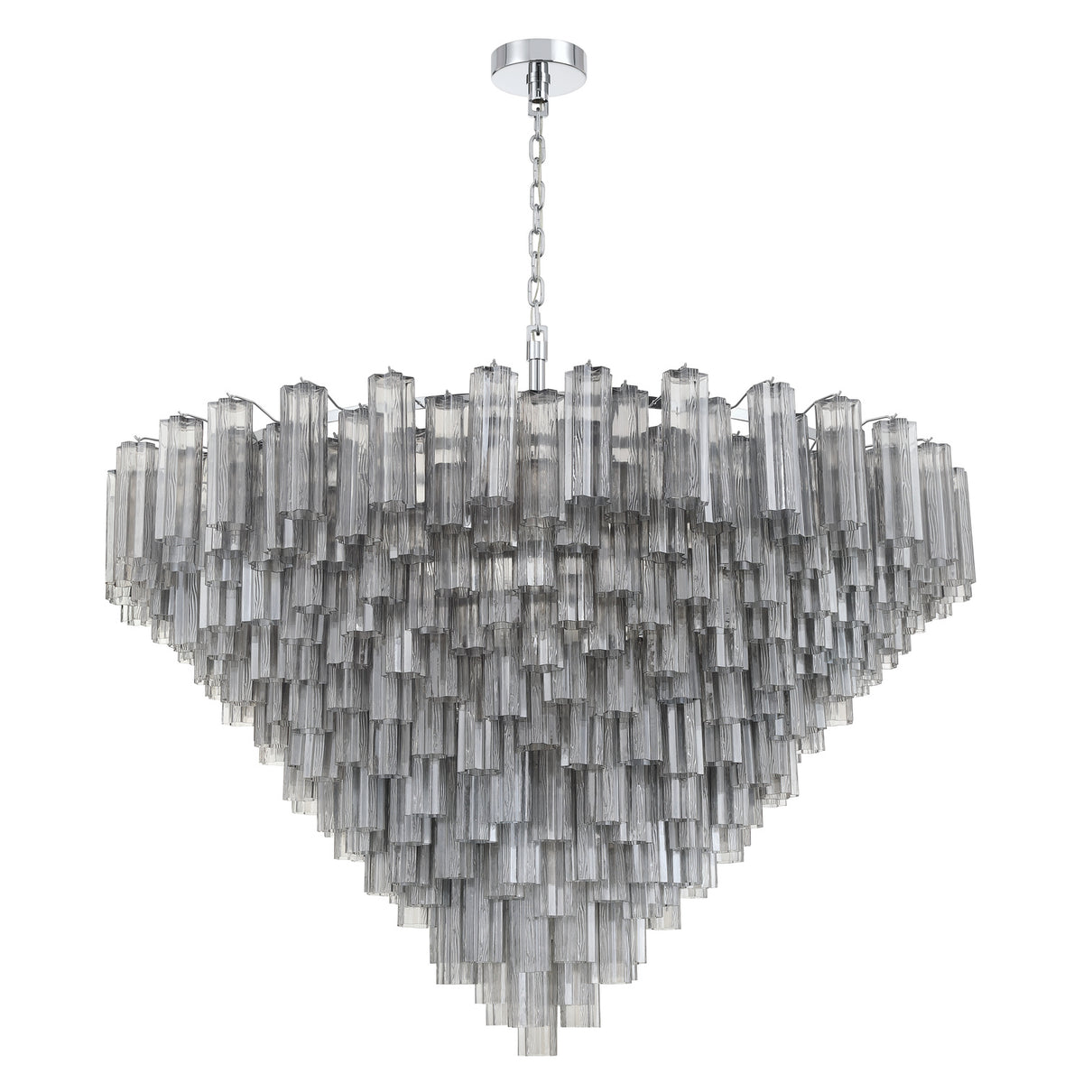 Crystorama Addis 62" 40-Light Chandelier Polished Chrome Smoke - detail