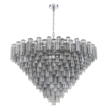 Crystorama Addis 62" 40-Light Chandelier Polished Chrome Smoke - detail