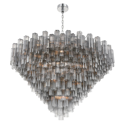 Crystorama Addis 62" 40-Light Chandelier Polished Chrome Smoke - detail