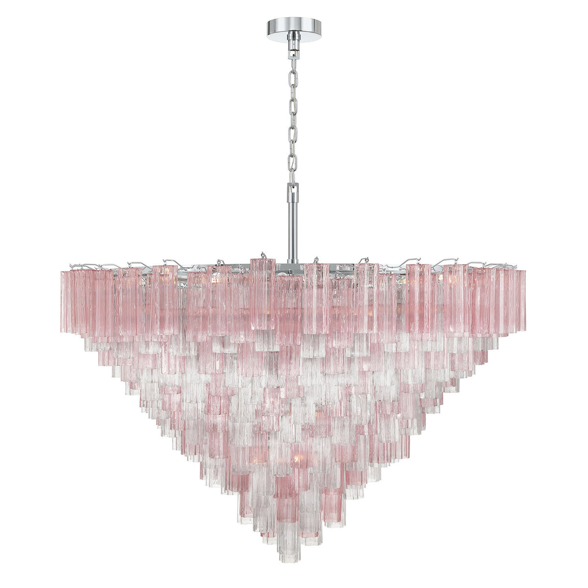 Crystorama Addis 62" 40-Light Chandelier Polished Chrome Spring - detail