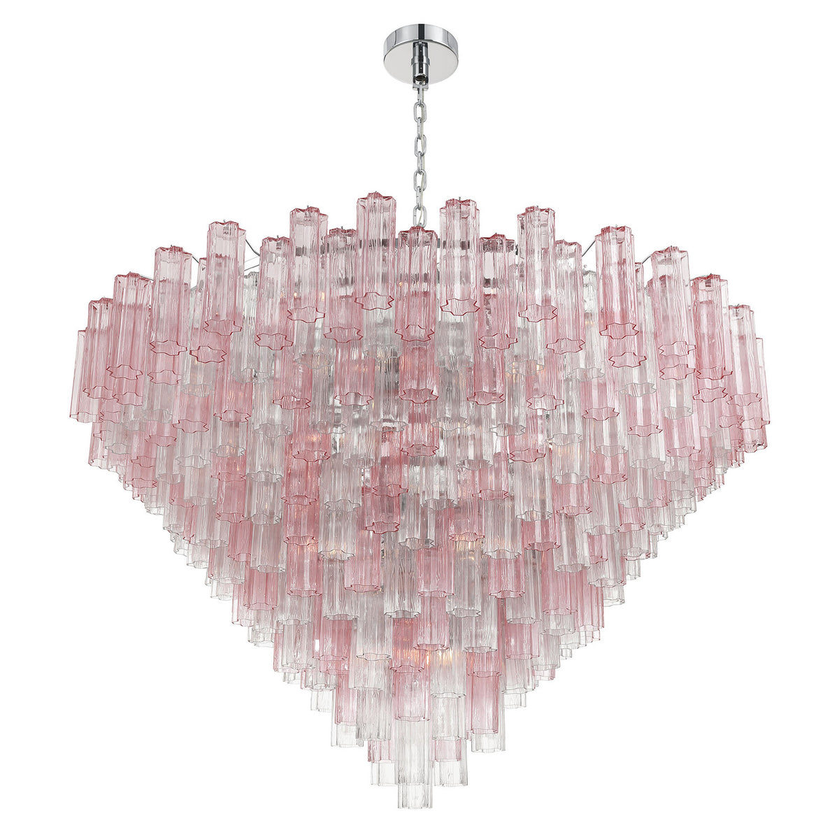 Crystorama Addis 62" 40-Light Chandelier Polished Chrome Spring - detail