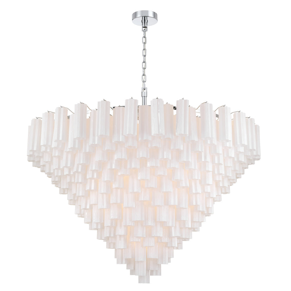 Crystorama Addis 62" 40-Light Chandelier Polished Chrome White
