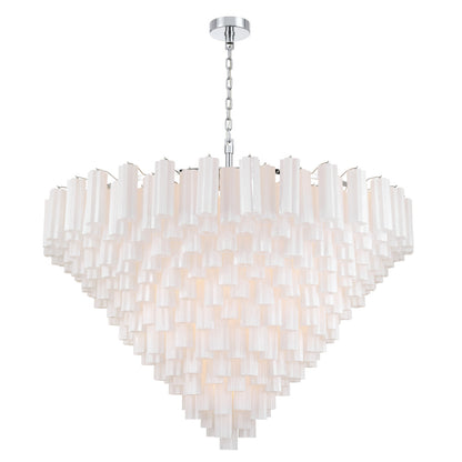 Crystorama Addis 62" 40-Light Chandelier Polished Chrome White