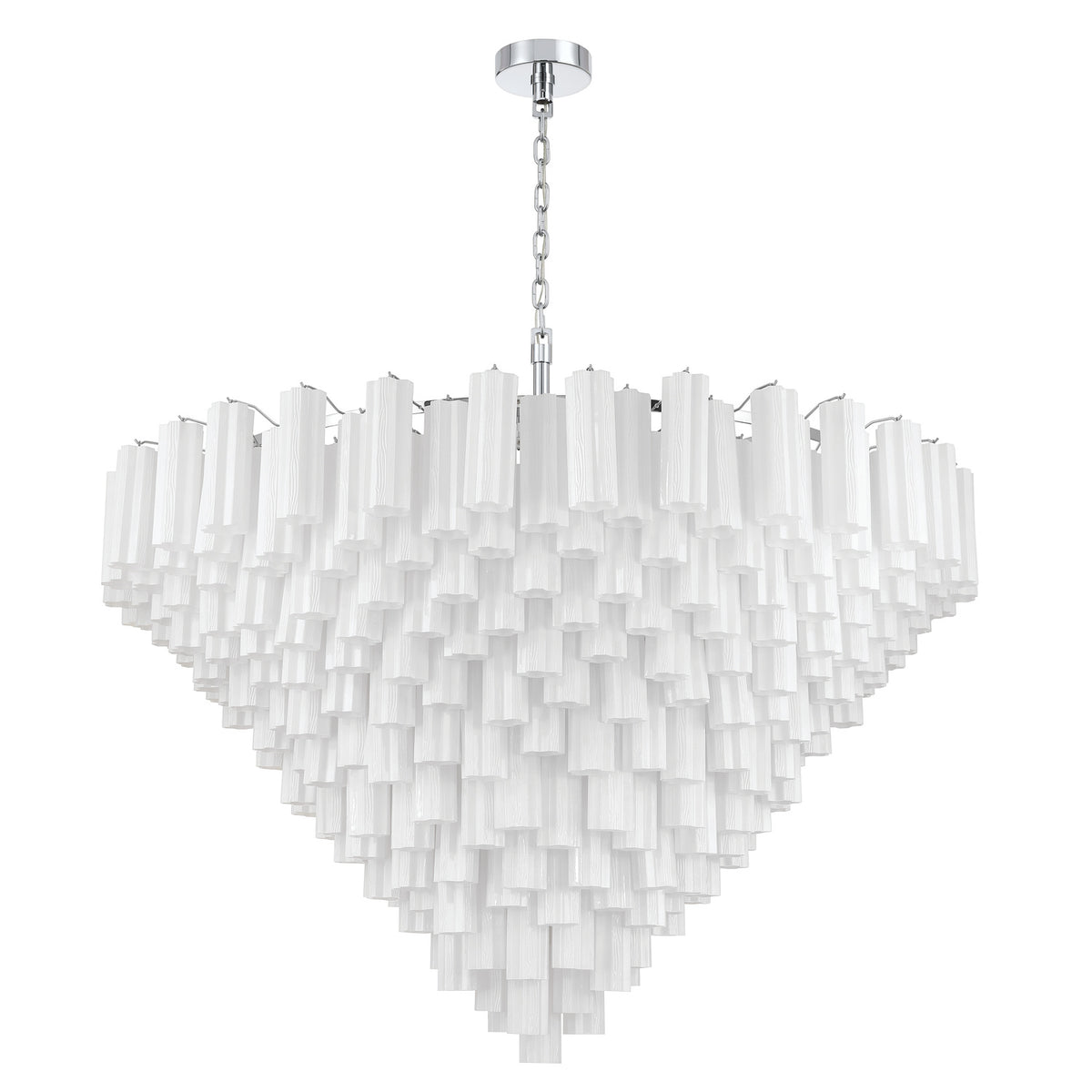 Crystorama Addis 62" 40-Light Chandelier Polished Chrome White - detail