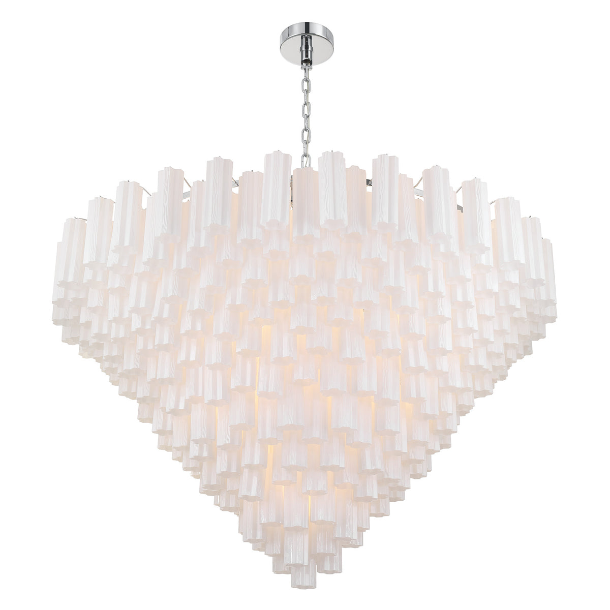 Crystorama Addis 62" 40-Light Chandelier Polished Chrome White - detail