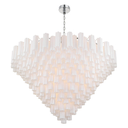 Crystorama Addis 62" 40-Light Chandelier Polished Chrome White - detail
