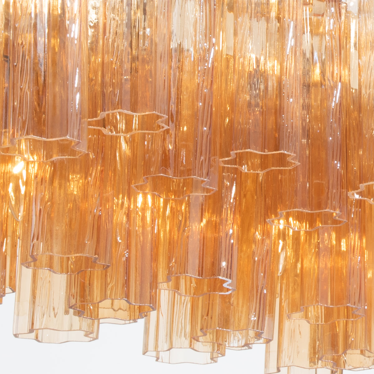 Crystorama Addis 65" 16-Light Linear Chandelier Aged Brass Amber - detail