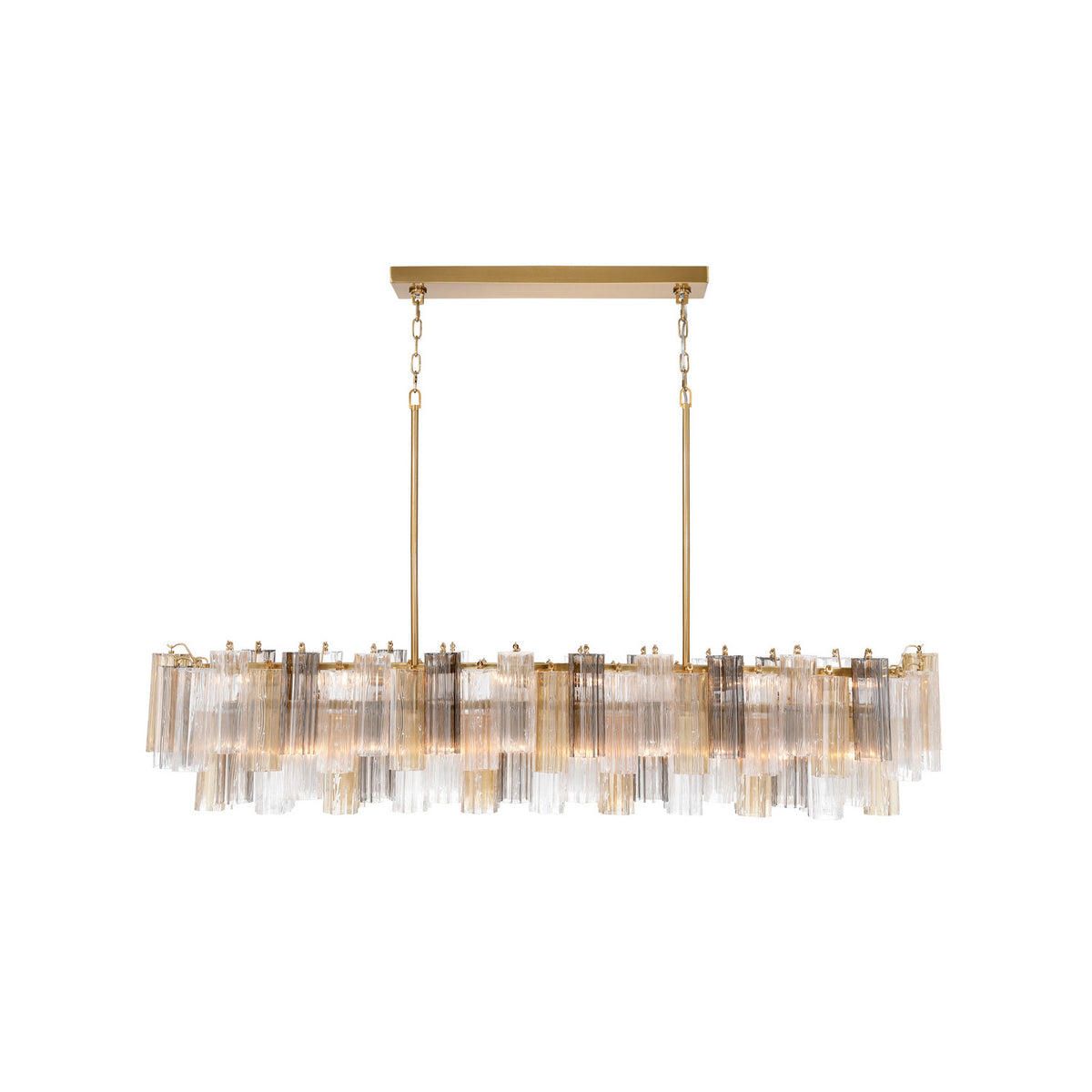 Crystorama Addis 65" 16-Light Linear Chandelier Aged Brass Autumn - detail