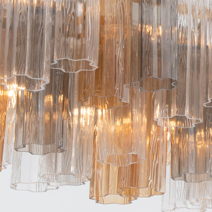 Crystorama Addis 65" 16-Light Linear Chandelier Aged Brass Autumn - detail