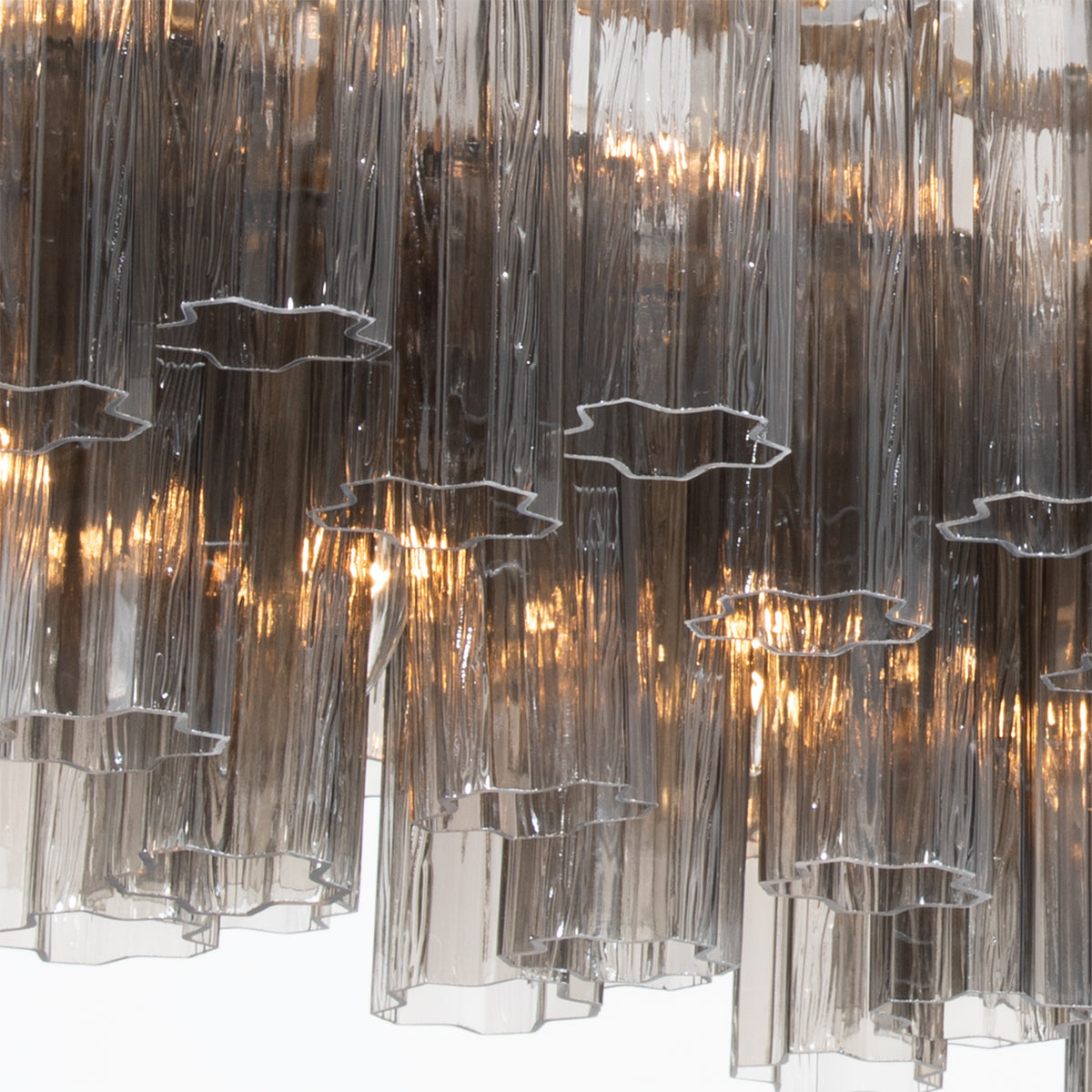 Crystorama Addis 65" 16-Light Linear Chandelier Aged Brass Smoke - detail