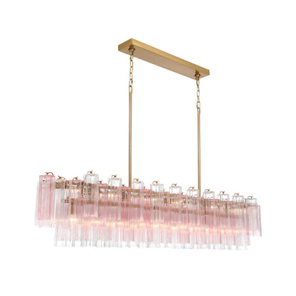 Crystorama Addis 65" 16-Light Linear Chandelier Aged Brass Spring