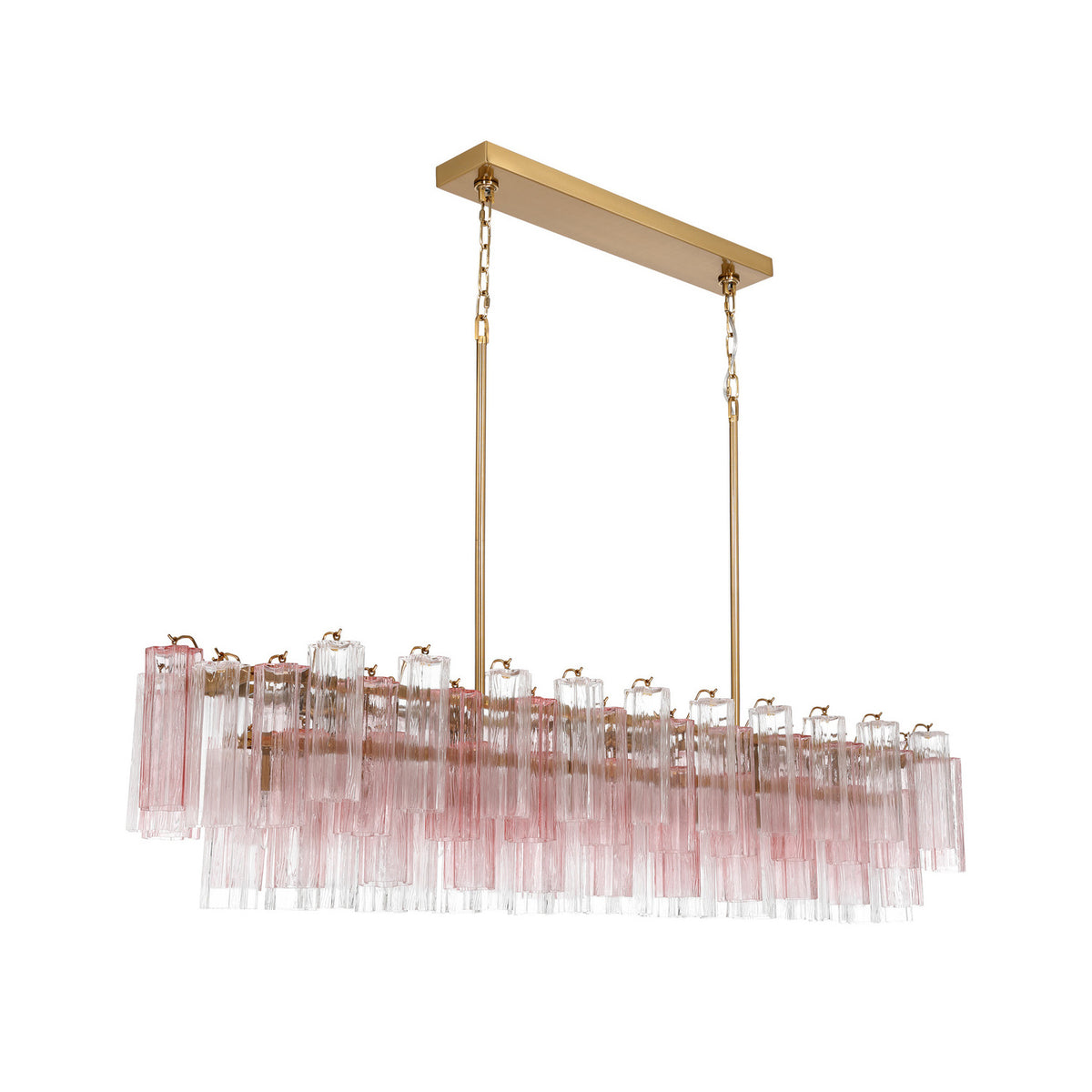 Crystorama Addis 65" 16-Light Linear Chandelier Aged Brass Spring - detail