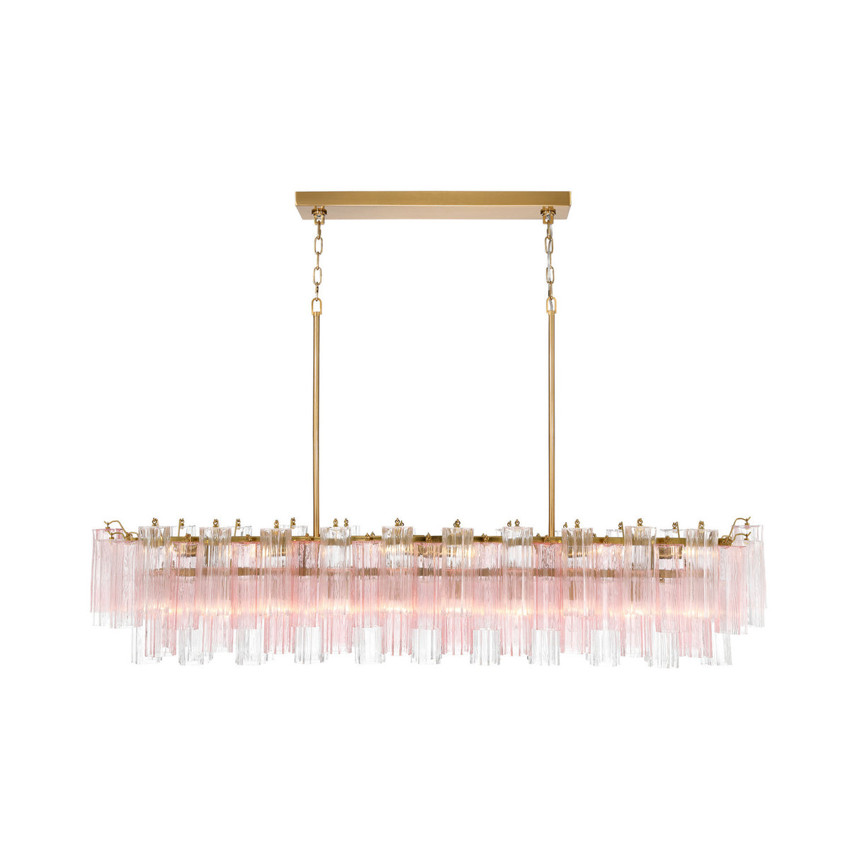 Crystorama Addis 65" 16-Light Linear Chandelier Aged Brass Spring - detail
