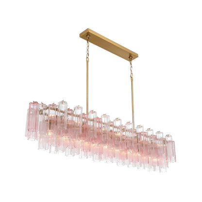 Crystorama Addis 65" 16-Light Linear Chandelier Aged Brass Spring - detail