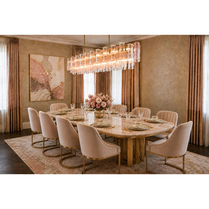 Crystorama Addis 65" 16-Light Linear Chandelier Aged Brass Spring - lifestyle