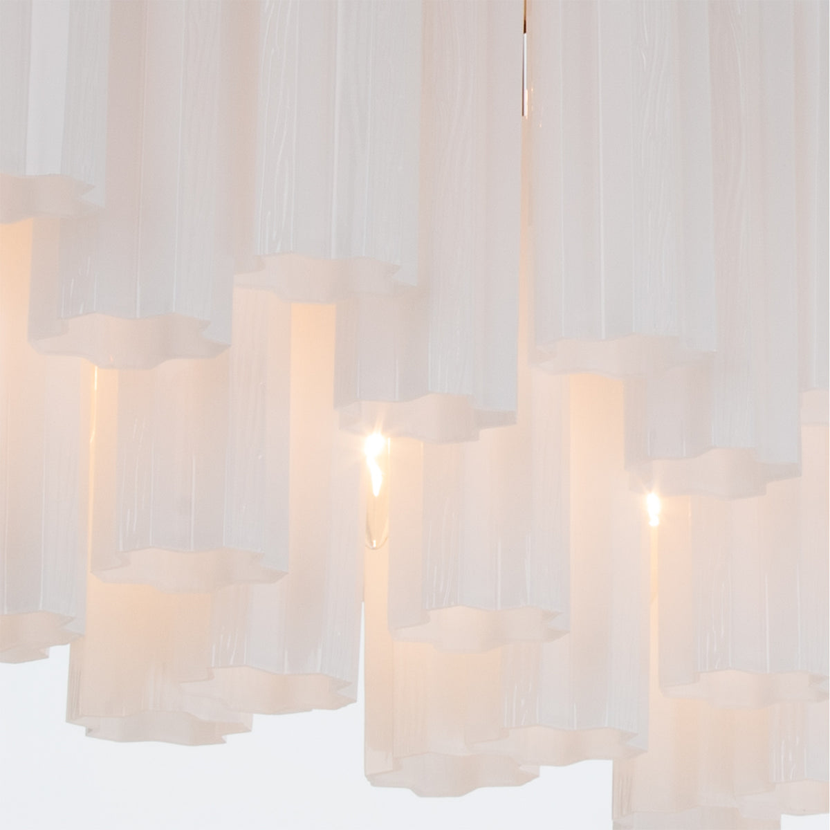 Crystorama Addis 65" 16-Light Linear Chandelier Aged Brass White - detail