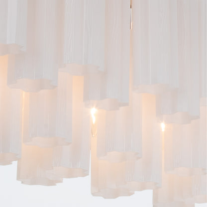 Crystorama Addis 65" 16-Light Linear Chandelier Aged Brass White - detail