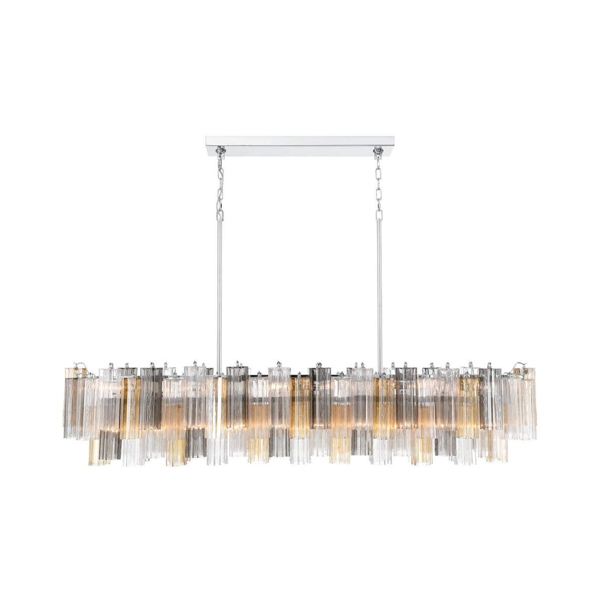 Crystorama Addis 65" 16-Light Linear Chandelier Polished Chrome Autumn - detail