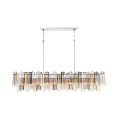 Crystorama Addis 65" 16-Light Linear Chandelier Polished Chrome Autumn - detail