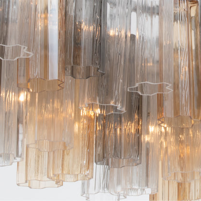 Crystorama Addis 65" 16-Light Linear Chandelier Polished Chrome Autumn - detail