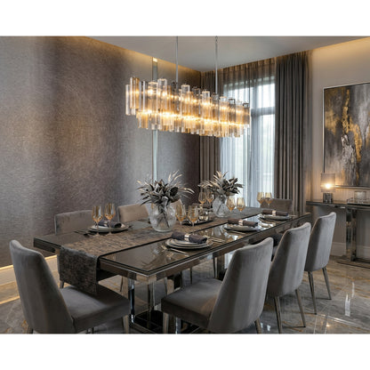 Crystorama Addis 65" 16-Light Linear Chandelier Polished Chrome Autumn - lifestyle