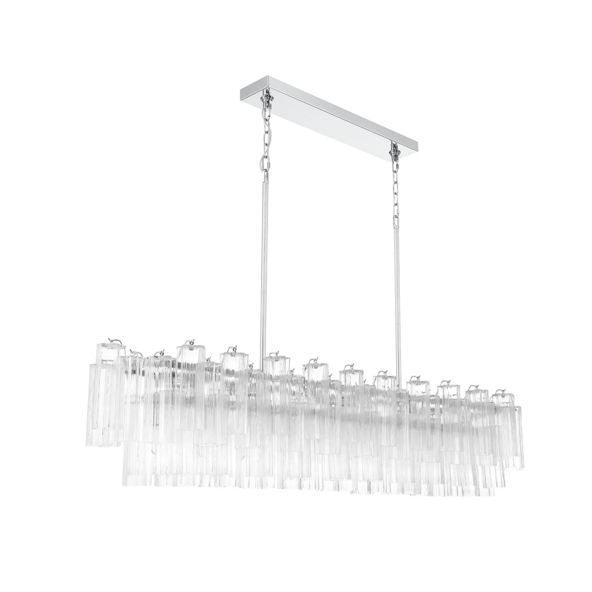 Crystorama Addis 65" 16-Light Linear Chandelier Polished Chrome Clear - detail