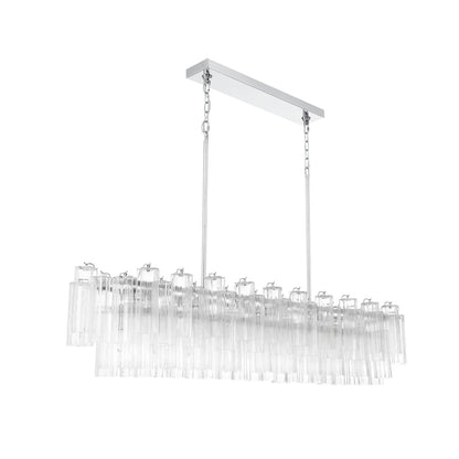Crystorama Addis 65" 16-Light Linear Chandelier Polished Chrome Clear - detail