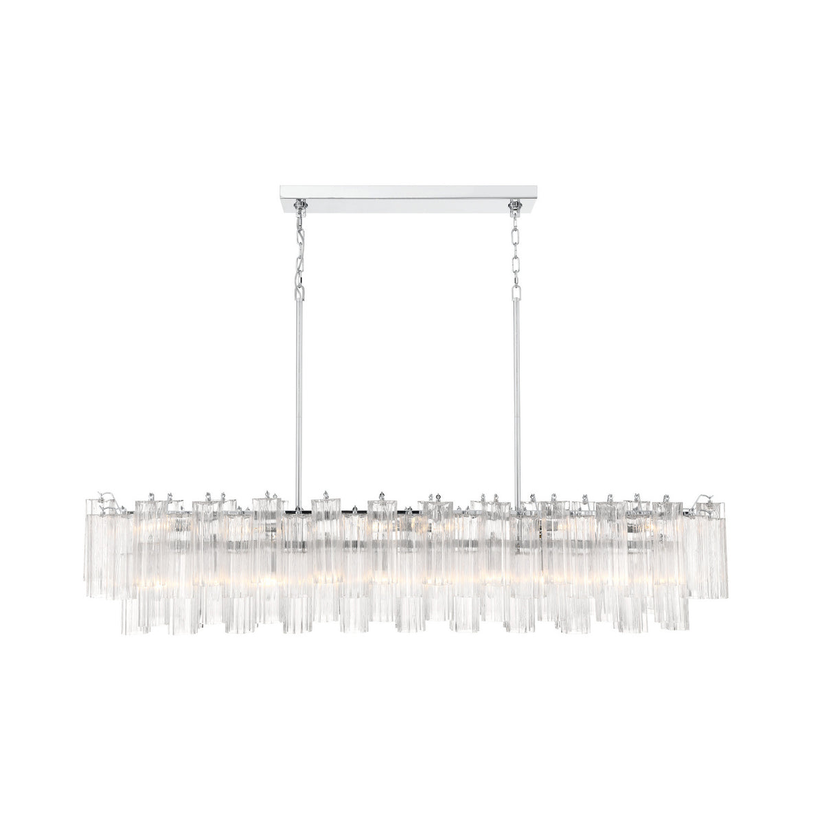 Crystorama Addis 65" 16-Light Linear Chandelier Polished Chrome Clear - detail