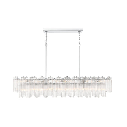 Crystorama Addis 65" 16-Light Linear Chandelier Polished Chrome Clear - detail
