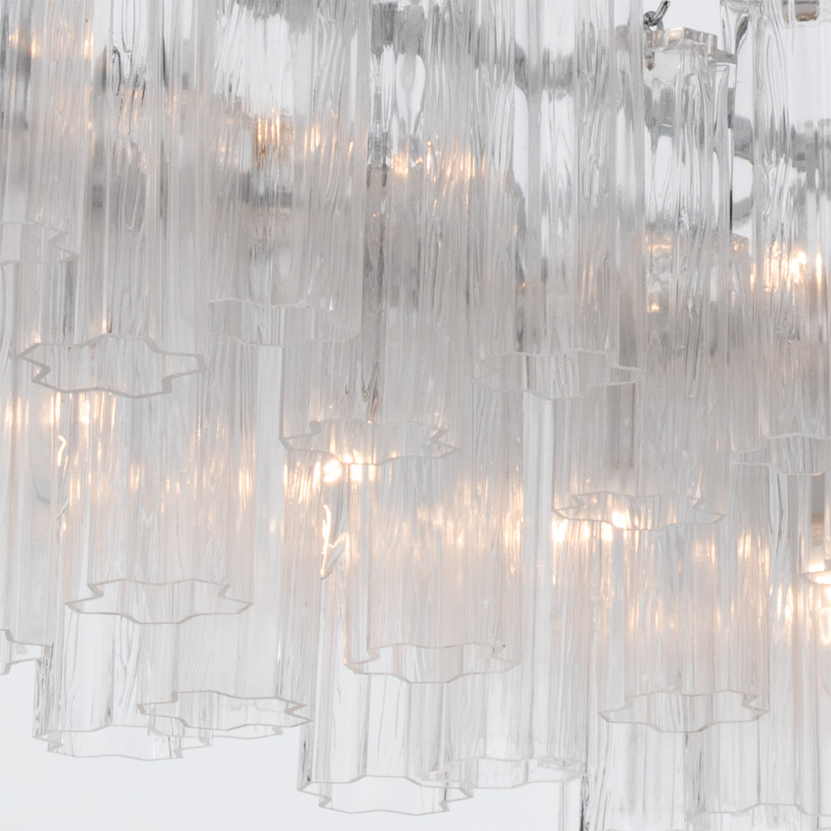 Crystorama Addis 65" 16-Light Linear Chandelier Polished Chrome Clear - detail