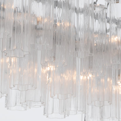 Crystorama Addis 65" 16-Light Linear Chandelier Polished Chrome Clear - detail