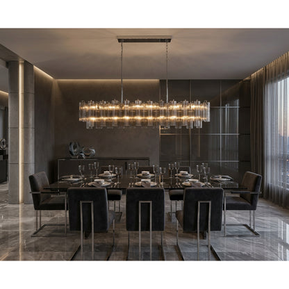 Crystorama Addis 65" 16-Light Linear Chandelier Polished Chrome Smoke - lifestyle