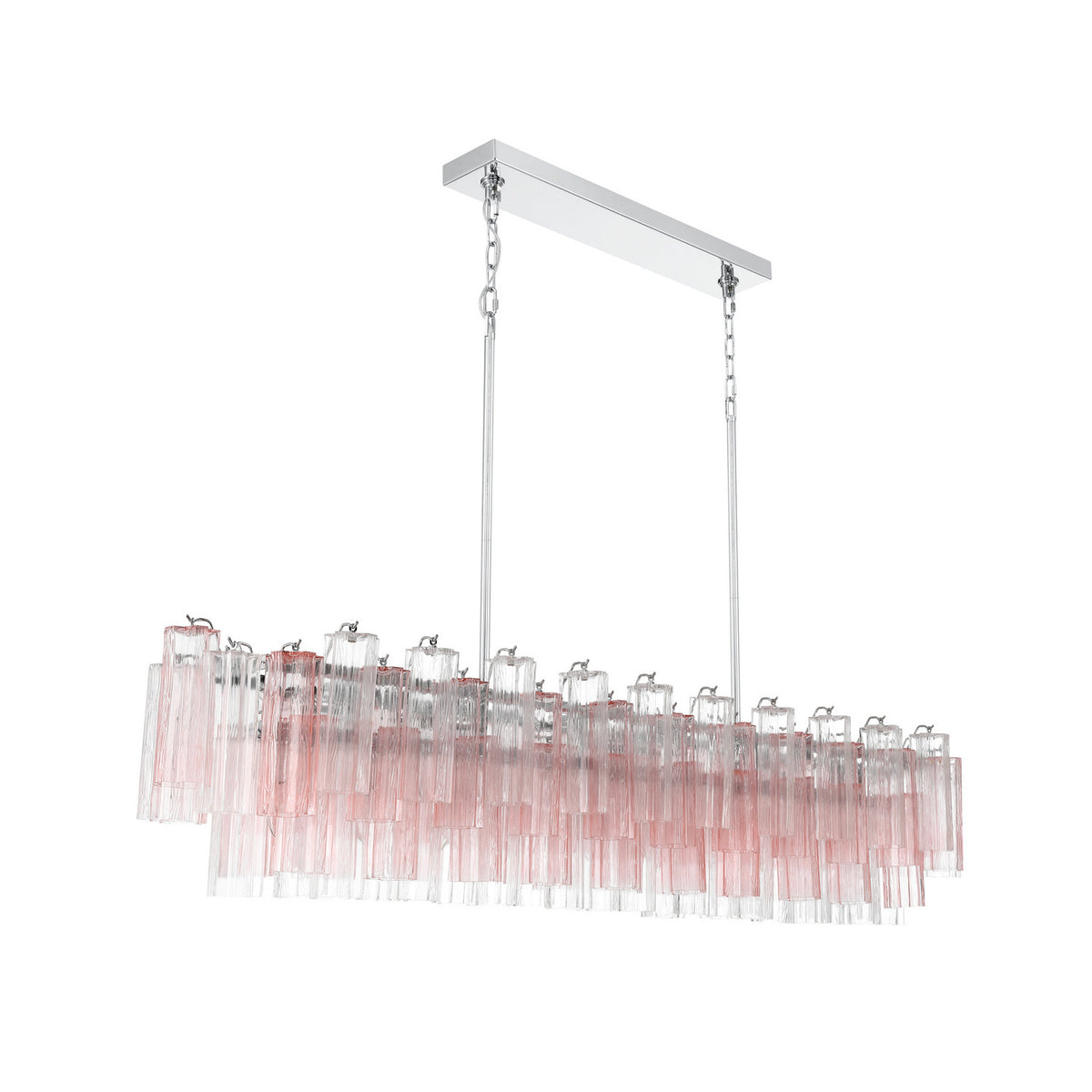 Crystorama Addis 65" 16-Light Linear Chandelier Polished Chrome Spring - detail