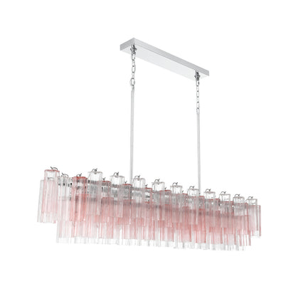 Crystorama Addis 65" 16-Light Linear Chandelier Polished Chrome Spring - detail
