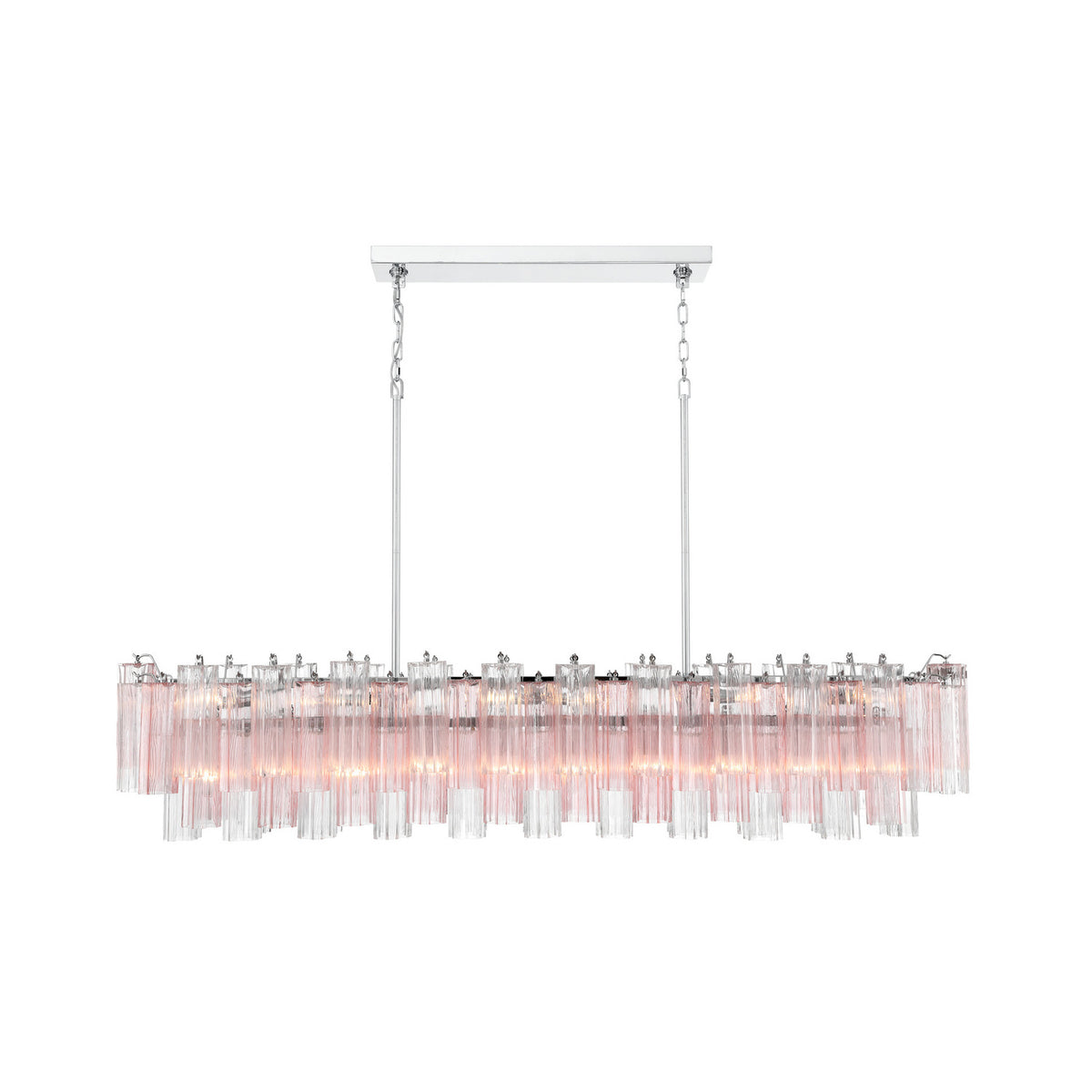 Crystorama Addis 65" 16-Light Linear Chandelier Polished Chrome Spring - detail