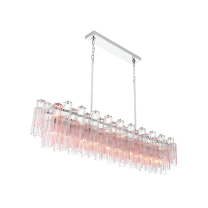Crystorama Addis 65" 16-Light Linear Chandelier Polished Chrome Spring - detail