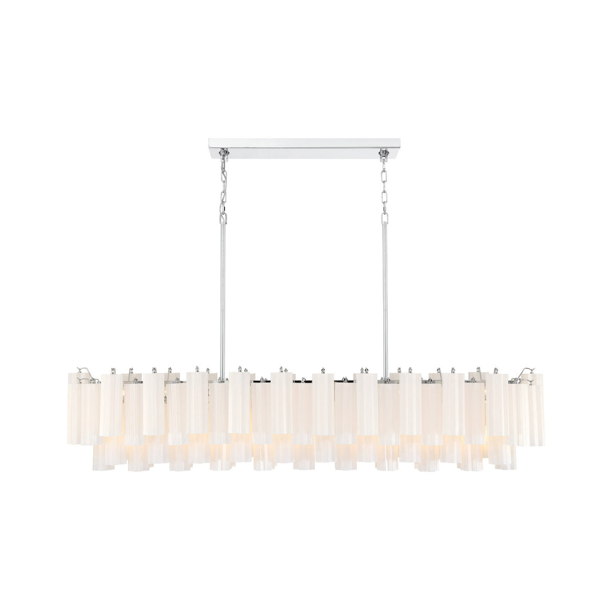 Crystorama Addis 65" 16-Light Linear Chandelier Polished Chrome White - detail