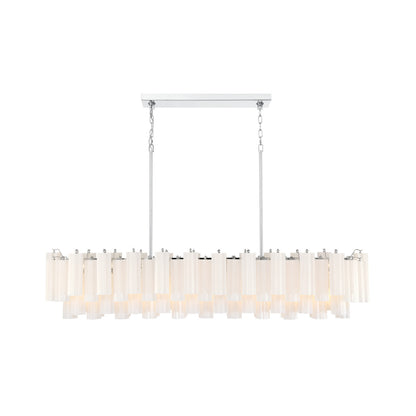 Crystorama Addis 65" 16-Light Linear Chandelier Polished Chrome White - detail