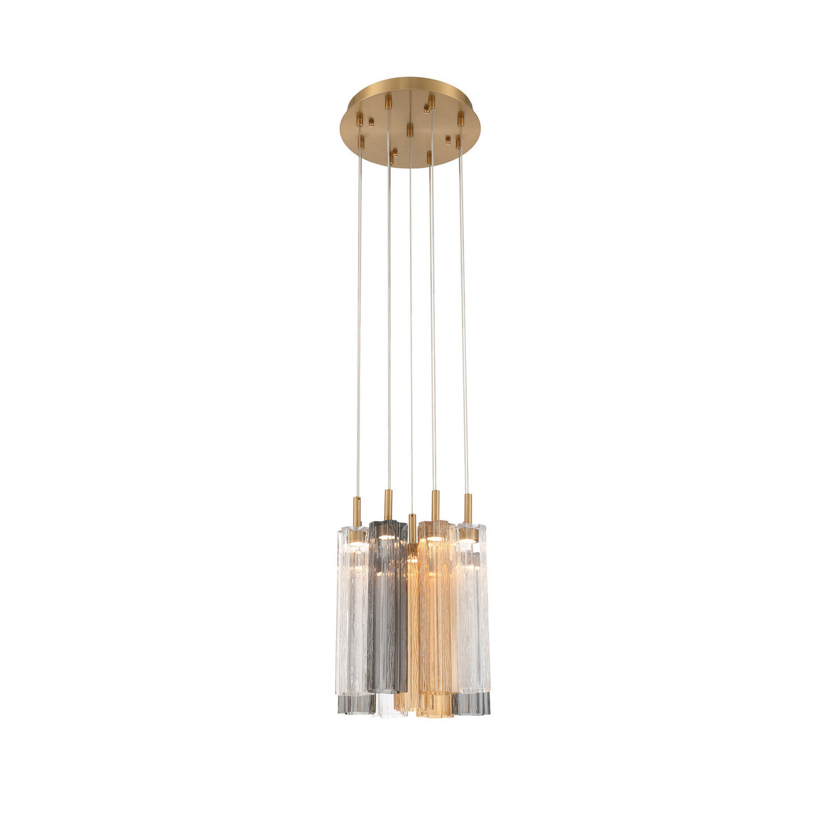 Crystorama Addis 12" LED Multi-Light Pendant Aged Brass Autumn - detail