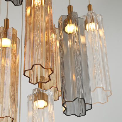 Crystorama Addis 12" LED Multi-Light Pendant Aged Brass Autumn - detail