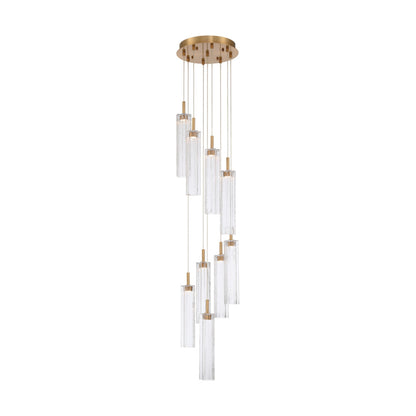 Crystorama Addis 12" LED Multi-Light Pendant Aged Brass Clear