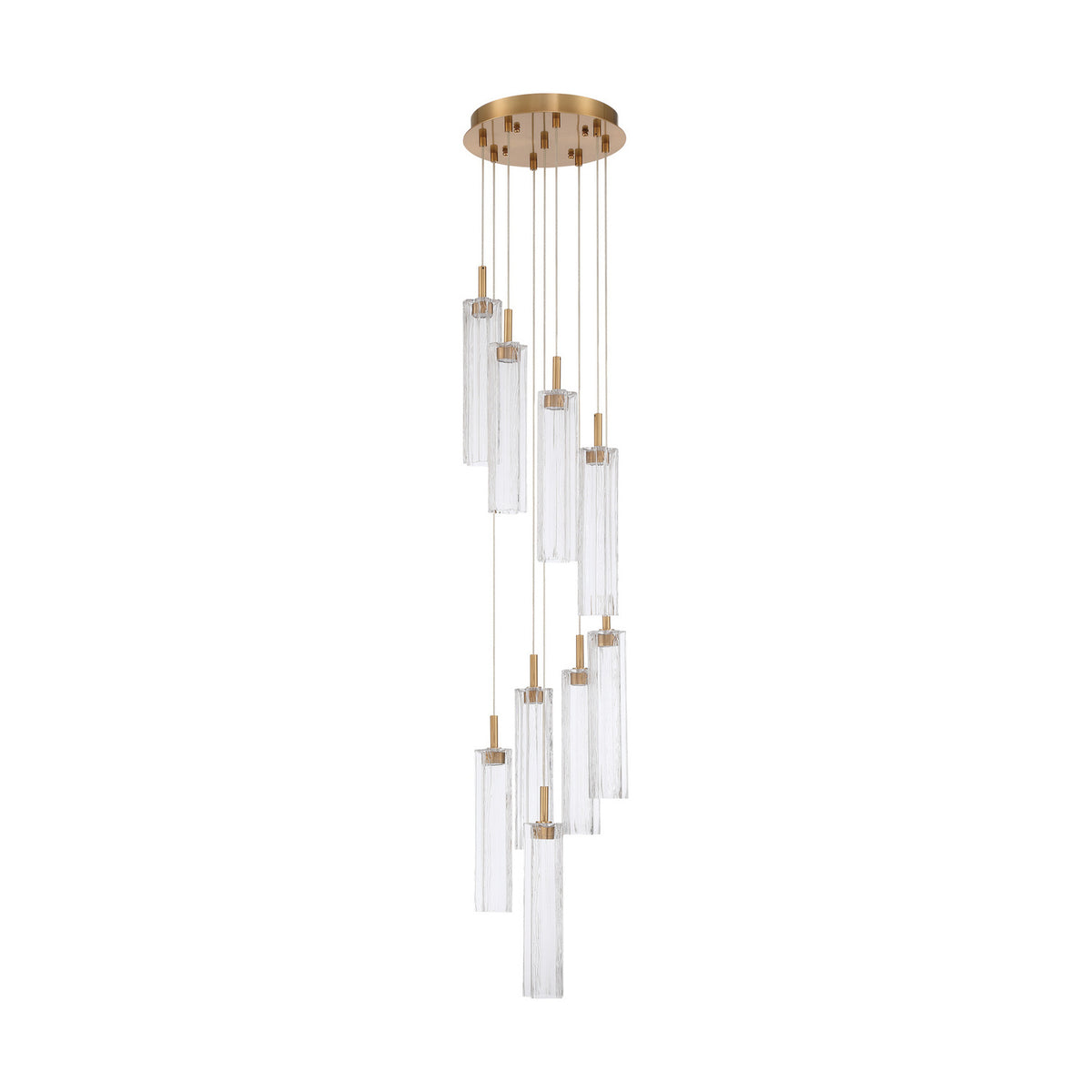 Crystorama Addis 12" LED Multi-Light Pendant Aged Brass Clear - detail