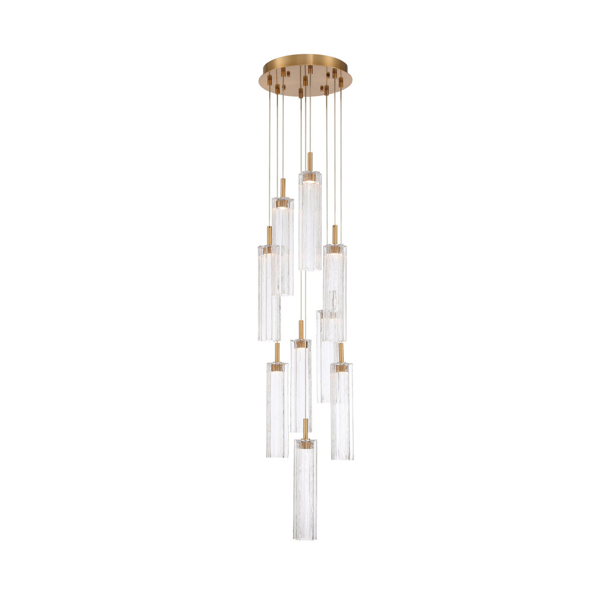Crystorama Addis 12" LED Multi-Light Pendant Aged Brass Clear - detail