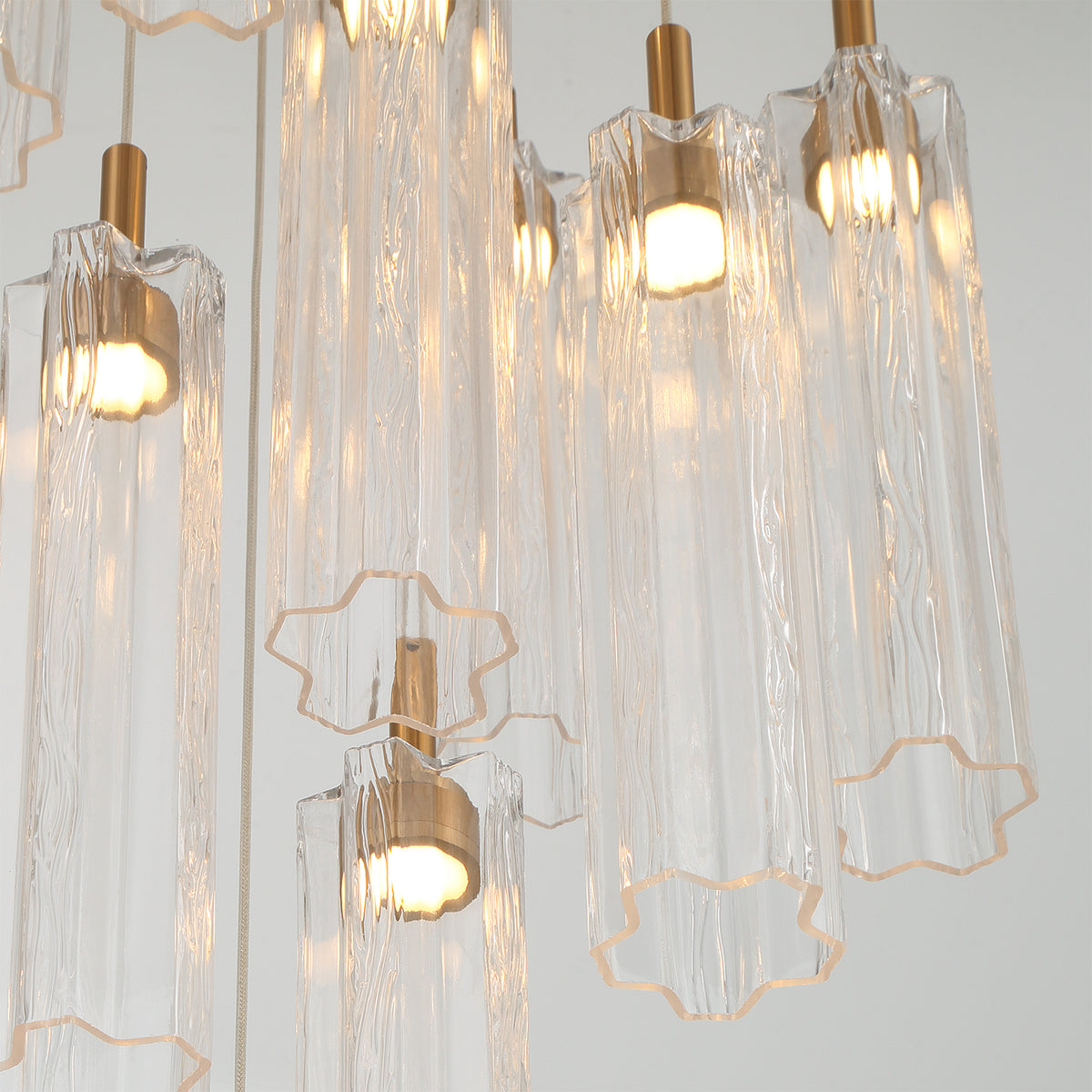 Crystorama Addis 12" LED Multi-Light Pendant Aged Brass Clear - detail