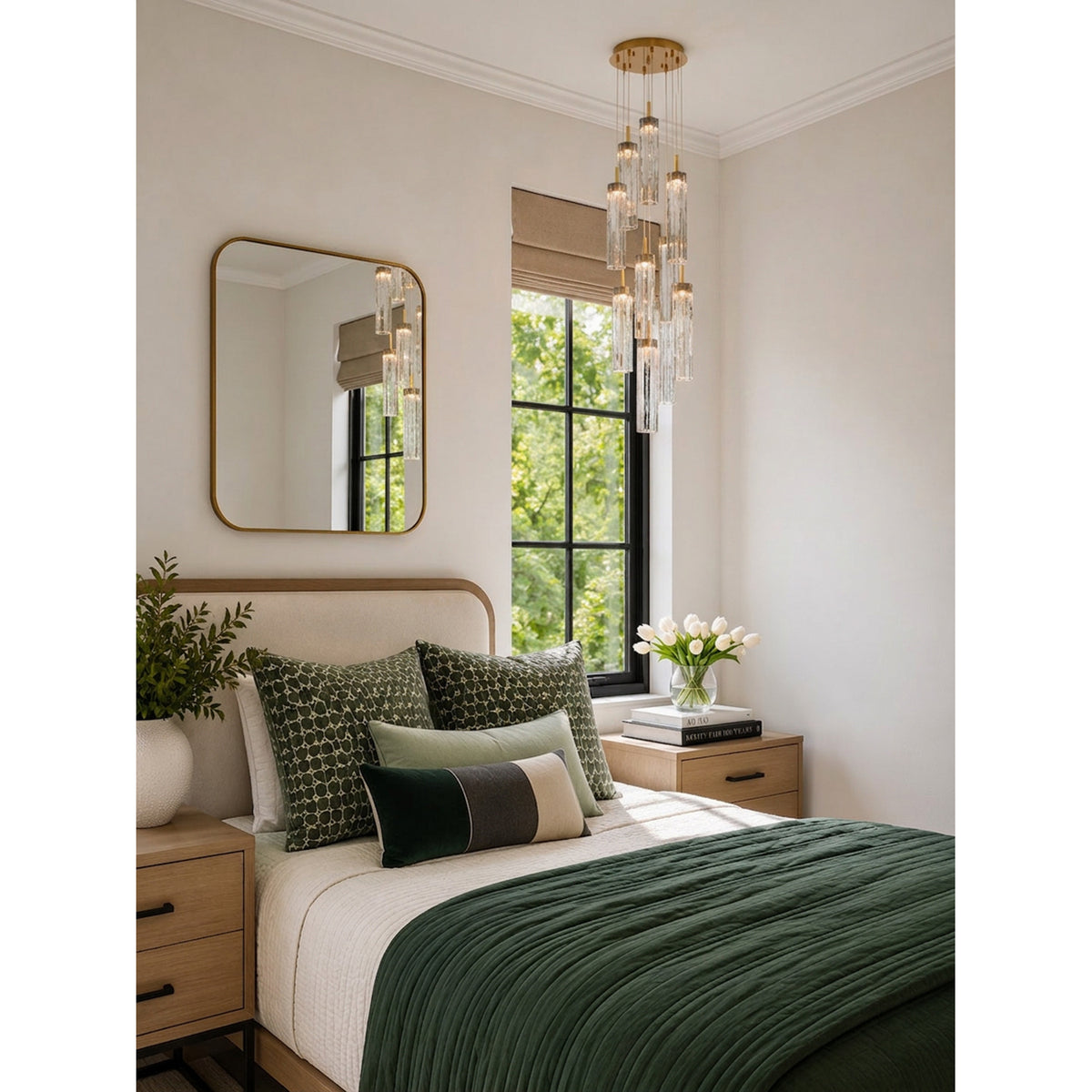 Crystorama Addis 12" LED Multi-Light Pendant Aged Brass Smoke - lifestyle