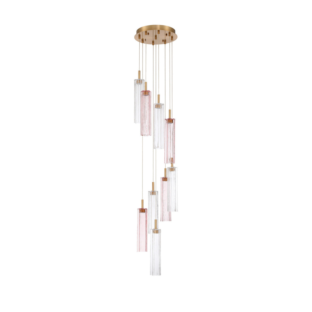 Crystorama Addis 12" LED Multi-Light Pendant Aged Brass Spring - detail