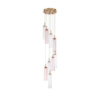 Crystorama Addis 12" LED Multi-Light Pendant Aged Brass Spring - detail