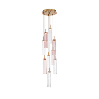 Crystorama Addis 12" LED Multi-Light Pendant Aged Brass Spring - detail