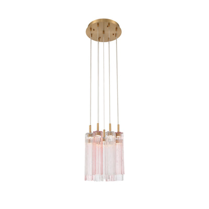 Crystorama Addis 12" LED Multi-Light Pendant Aged Brass Spring - detail