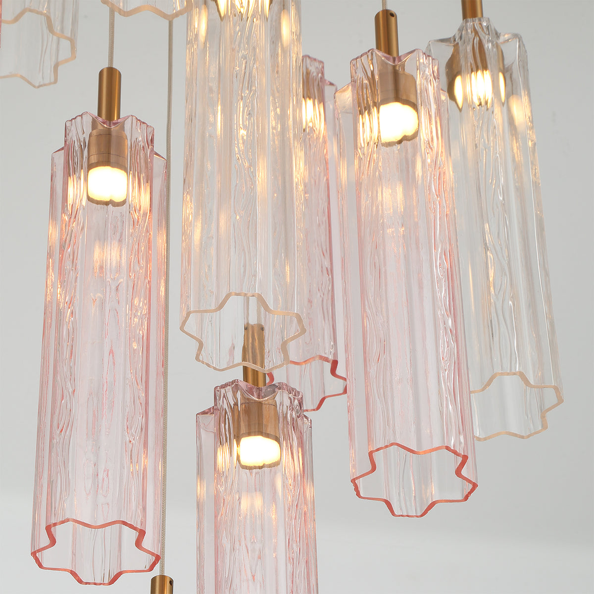 Crystorama Addis 12" LED Multi-Light Pendant Aged Brass Spring - detail